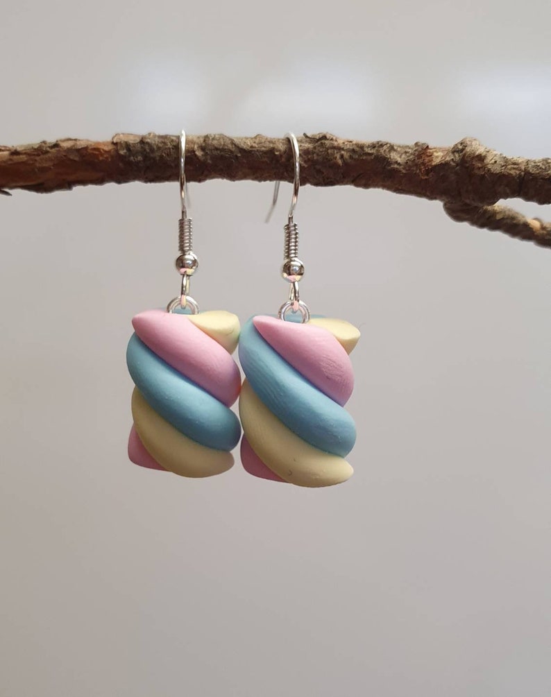 Marshmallow Earrings Handmade Polymer Earrings Flump Etsy UK