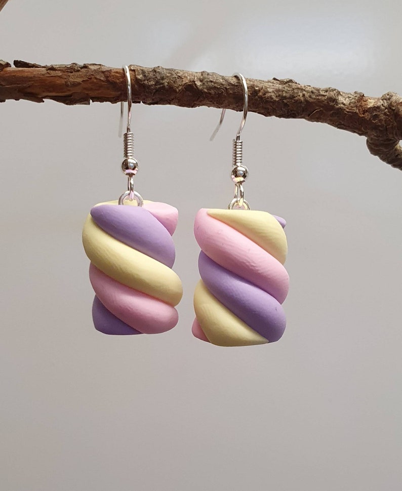 Marshmallow Earrings Handmade Polymer Earrings Flump Etsy UK