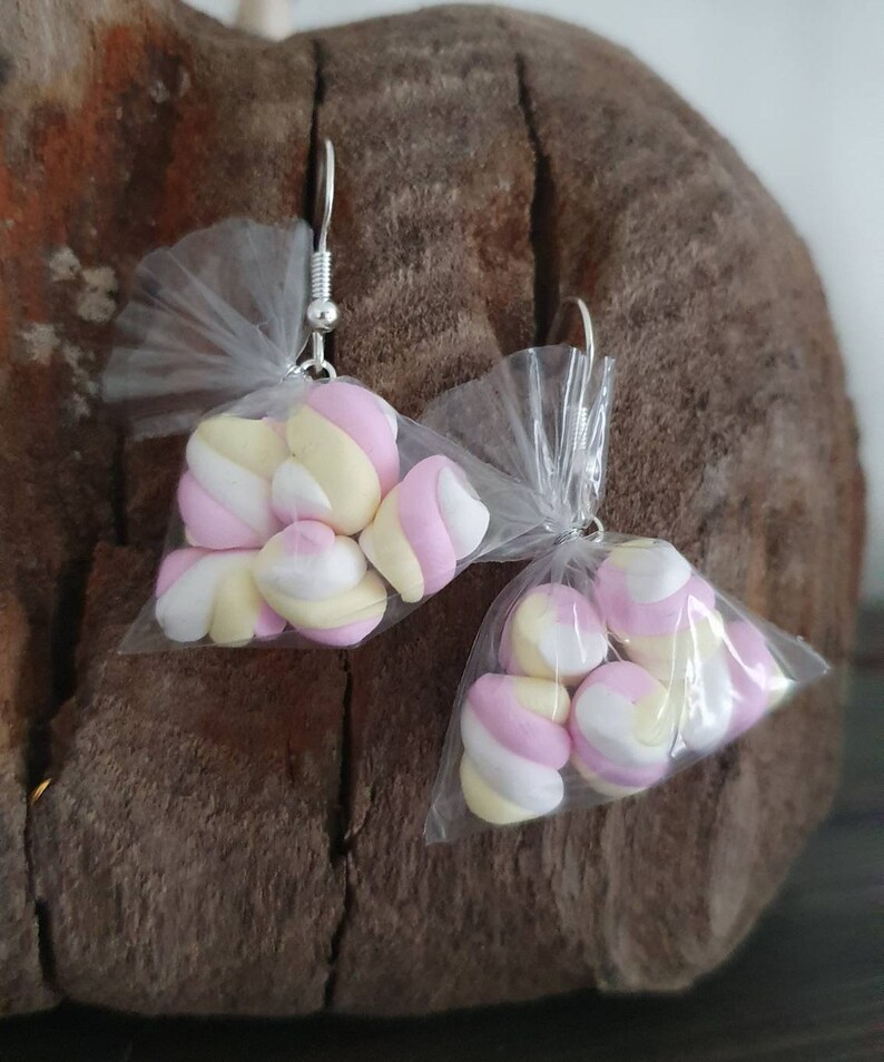 Marshmallow Earrings Handmade Polymer Earrings Flump Etsy UK