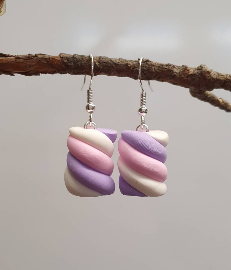 Marshmallow Earrings Handmade Polymer Earrings Flump Etsy UK