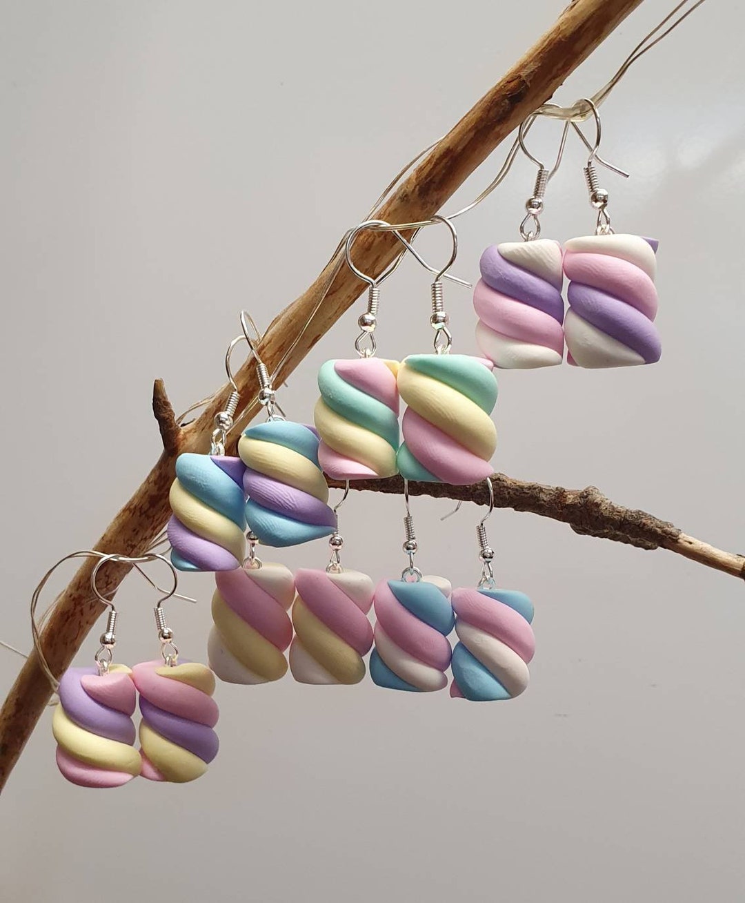 Marshmallow Earrings Handmade Polymer Earrings Flump Etsy UK