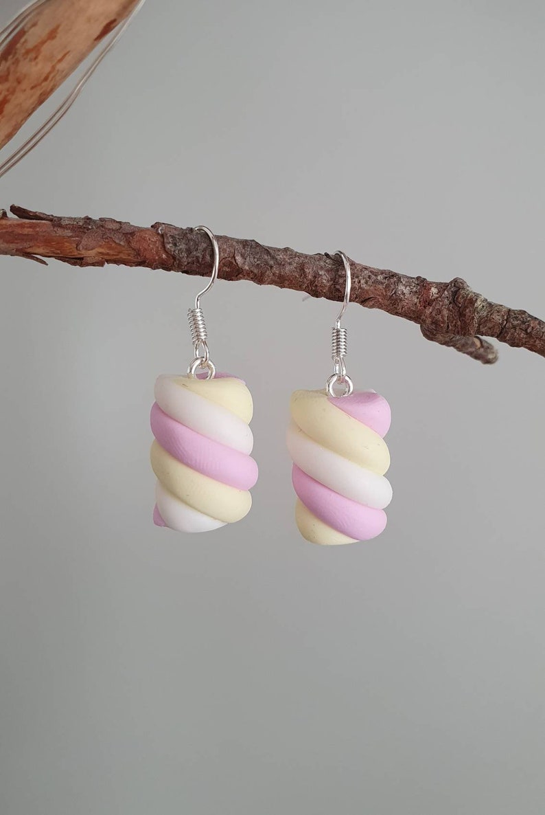 Marshmallow Earrings Handmade Polymer Earrings Flump Etsy UK