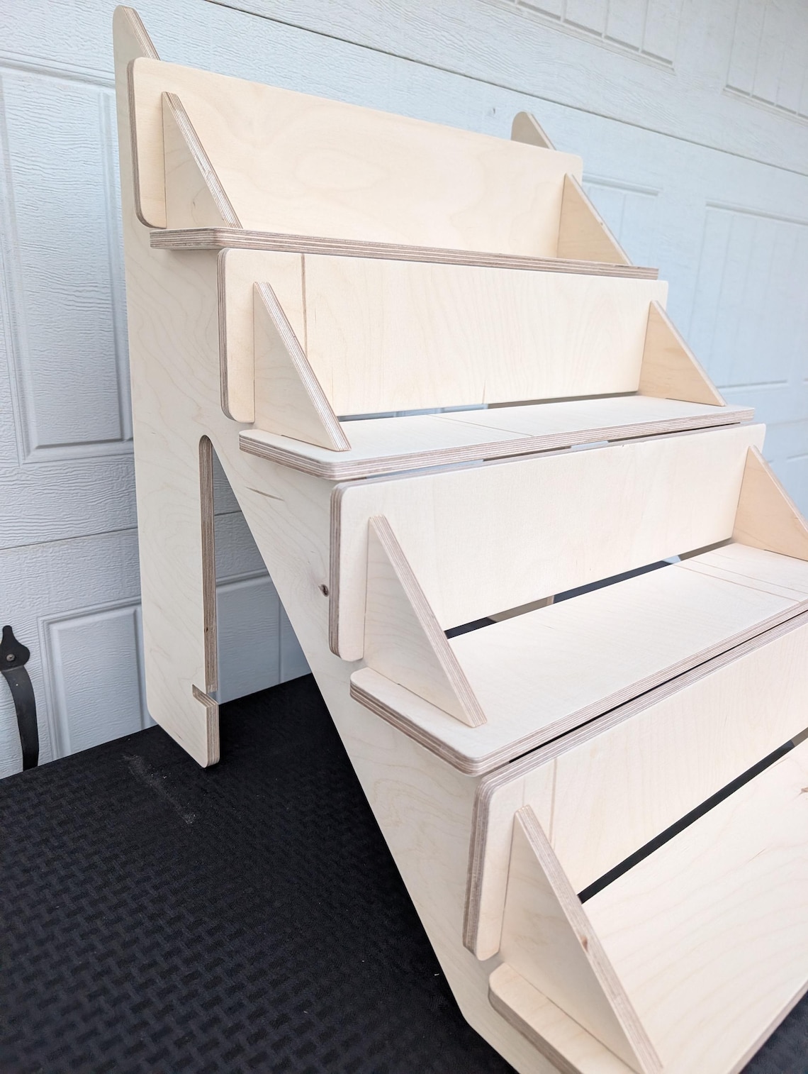 4-tier Stair Step Display Shelf – Baltic Birch Wood Vendor Riser for ...