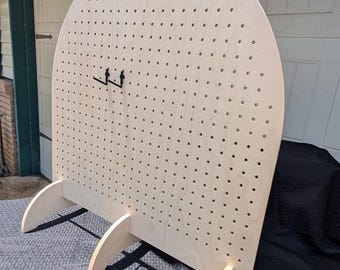 Portable Flat Pack Pegboard Display Stand for Craft Shows