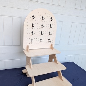 Craft show display vendor display Three-tiered Shelf System with Pegboard Backer