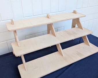 Estante de exhibición plegable de tres niveles de 27" para stand de vendedor