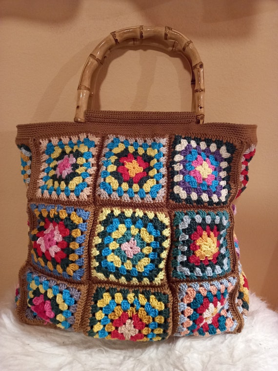Crochet Bag With Granny Square Tiles - Etsy