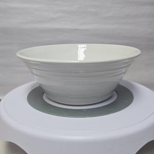 Handmade White Ceramic Bowl – Medium Wheel Thrown Pottery Serving Bowl, 9 in Diameter