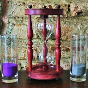Wedding Sand Ceremony Hourglass, Amaranth Wood, Unity Sand Timer, No Extra Fees for US Buyers
