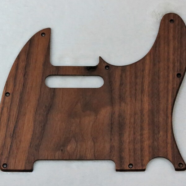 Black Walnut Solid Wood Telecaster Style Pickguard #525