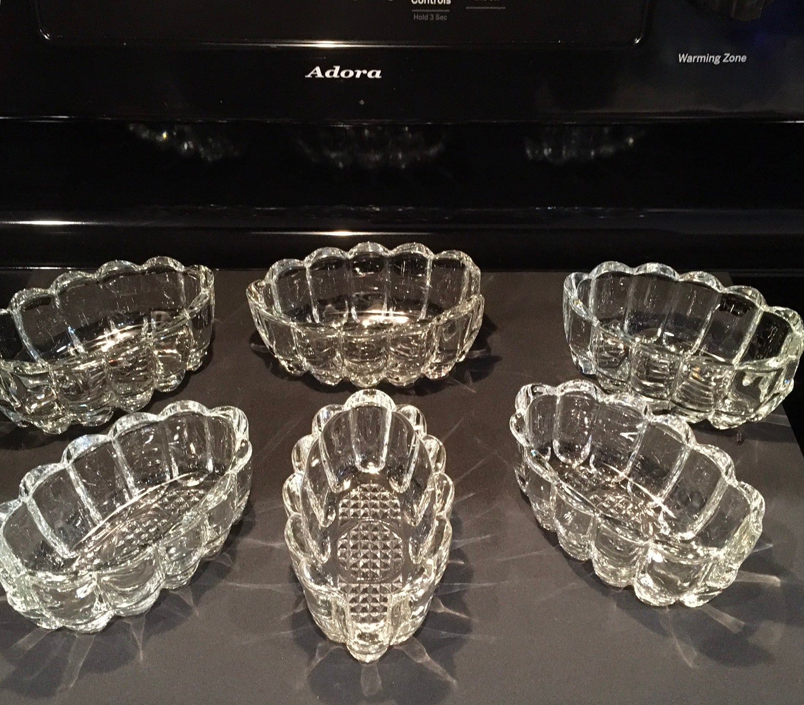 2 Princess House Crystal Buffet Silverware Caddies Holder Spoon Fork