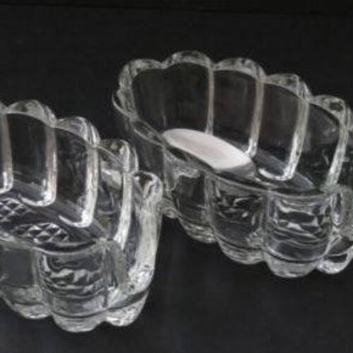 2 Princess House Crystal Buffet Silverware Caddies Holder Etsy