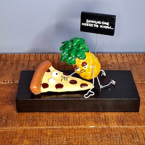 PINEAPPLE PIZZA AFFAIR Unique Pun Art Sculpture Scene Figurine