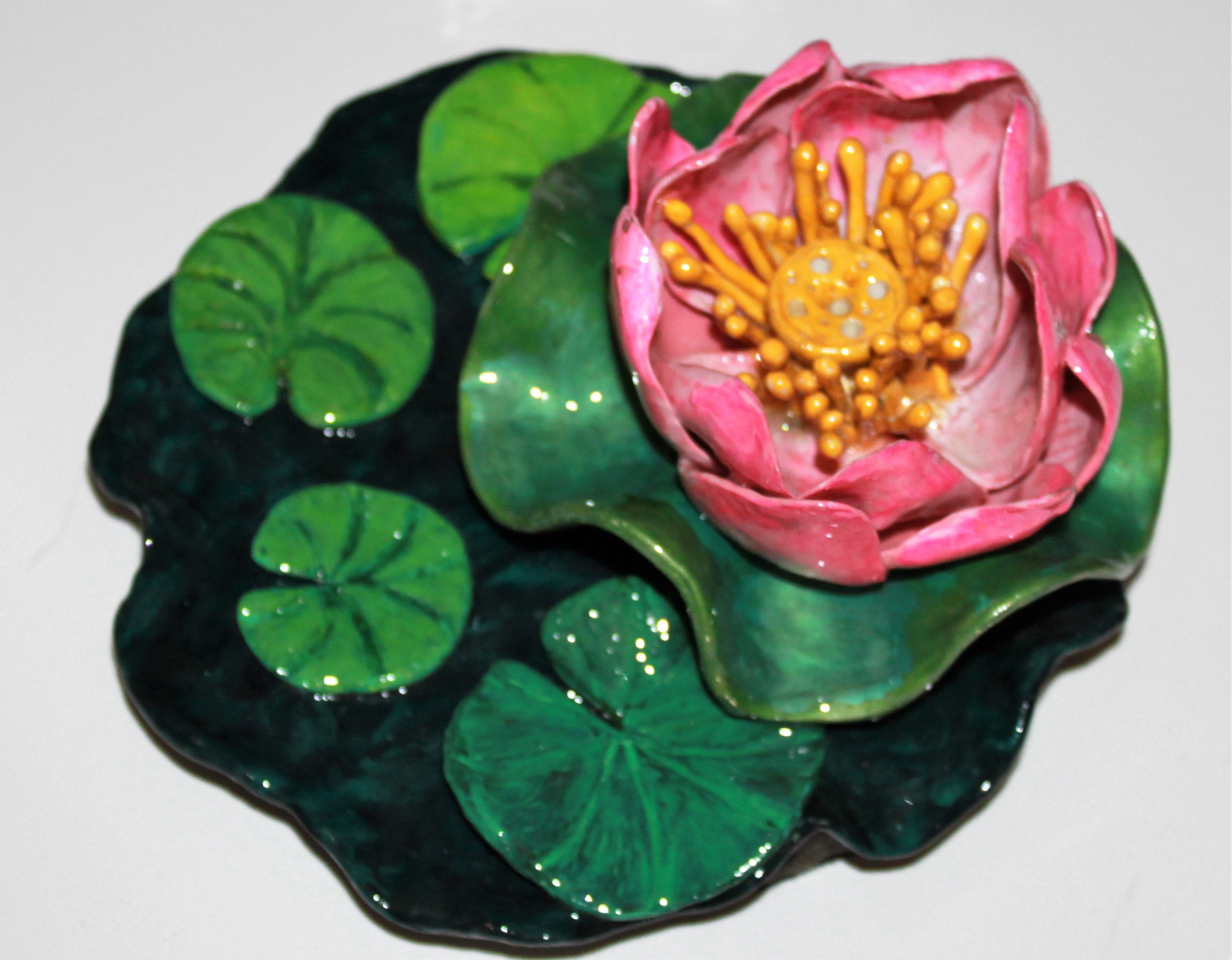 Beautiful Handmade Lotus Flower on Lily Pad Incense Holder Etsy