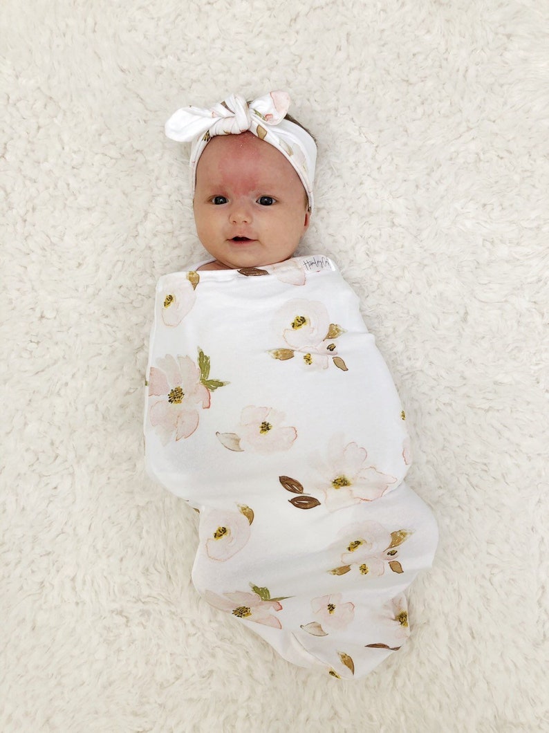 Baby Swaddle Crib Sheet Baby Blanket Floral Swaddle Etsy