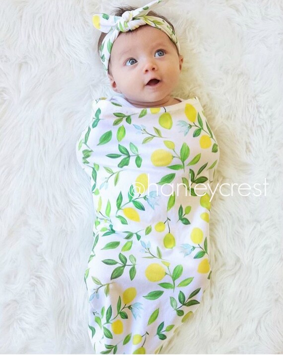 Swaddle Sack Baby Girl Swaddle Lemon Swaddle Baby Girl Etsy