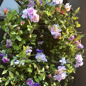 Cottagecore Spring Wreath for Front Door, Mothers Day Wreaths, Airy Purple Door Wreath, Easter Decor Wreaths, Summer French Country Wreath