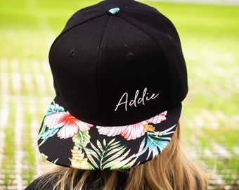 INFANT Personalized name hat - snapback - trucker hat - custom - summer - Toddler hats - kids hat - unisex - gift for kids - hipster - flora