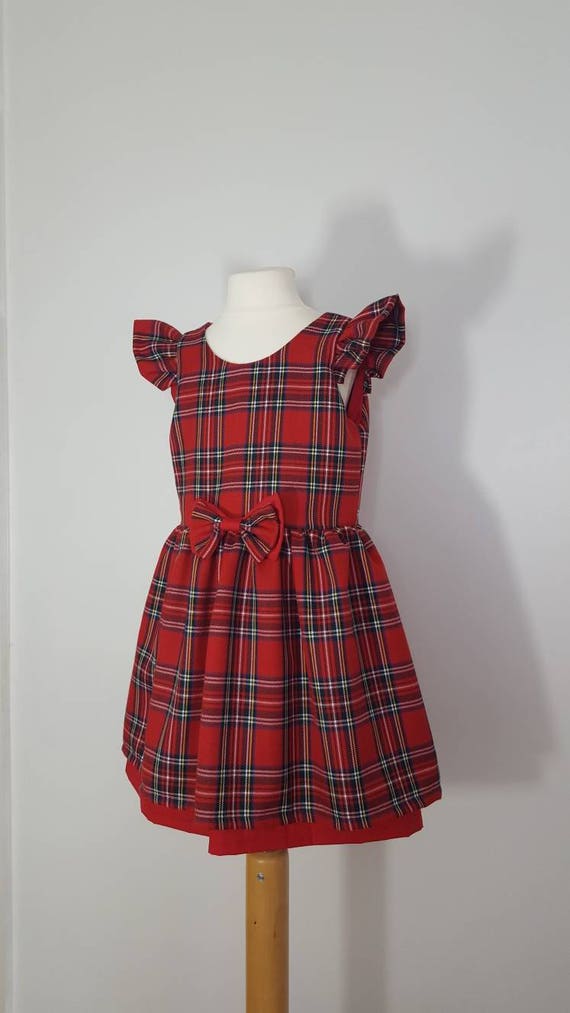 girls tartan christmas dress