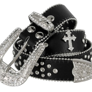 white rhinestone belt