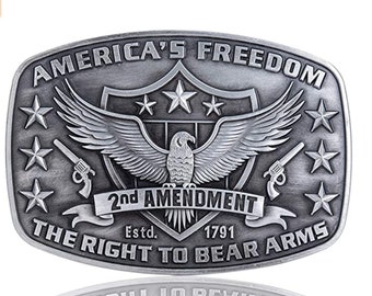 The Right To Bear Arms 2nd Amendment Belt Buckles, Mens Belt Buckle Western