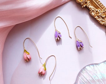 Mini Pink Tulip Earrings 