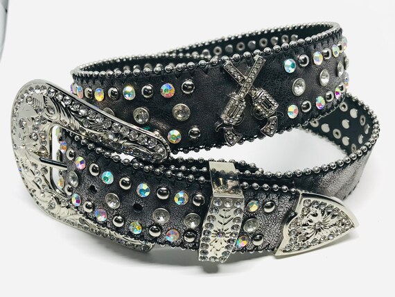 Steel Grey Western Cowgirl Rhinestone 