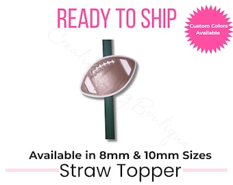 Football Straw Topper for Stanley Cup | Game Day Cup Accessory | Available in 8mm & 10mm Sizes | Custom Colors | Football Gift