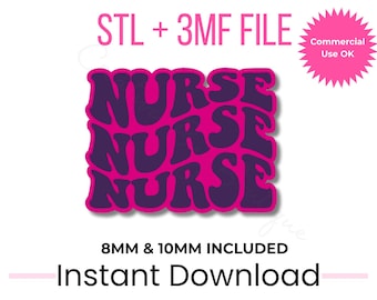 Nurse Straw Topper STL + 3MF File | 8mm & 10mm | Stanley Straw Topper | 3D Print File | Nurse Gift | Commercial Use
