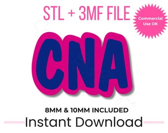CNA Straw Topper 3D Print File | STL + 3MF | 8mm & 10mm Stanley Compatible (Digital Download)