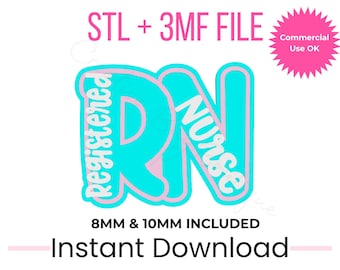 RN Straw Topper 3D Print File | Registered Nurse, Stanley Compatible (Digital Download)