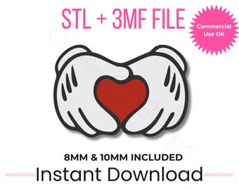 Love Hands Straw Topper 3D Print File | 8mm & 10mm Stanley Compatible (Digital Download)