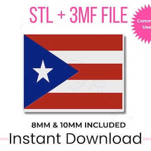 Puerto Rico Flag Straw Topper 3D Print File | Boricua Pride (STL + 3MF Download)