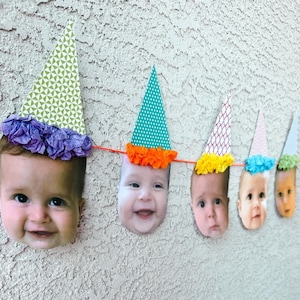 Banner de aniversário com rosto personalizado: decoração de festa personalizada