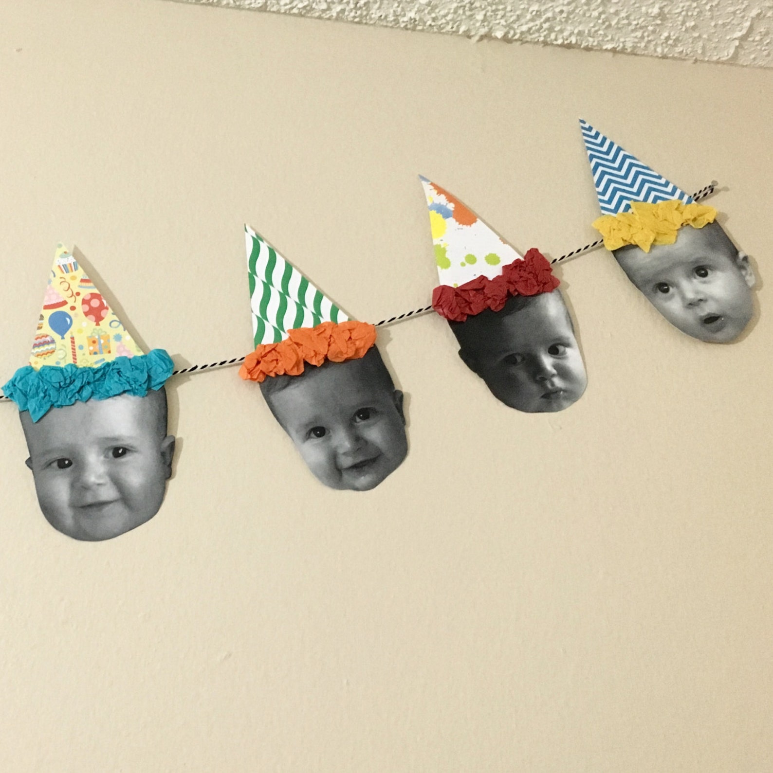 Custom Birthday Hat Face Banner FREE SHIPPING Etsy