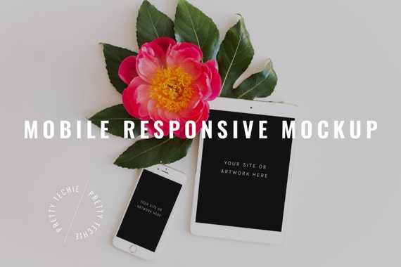 Floral Iphone Ipad Mockup Responsive Design Mockup