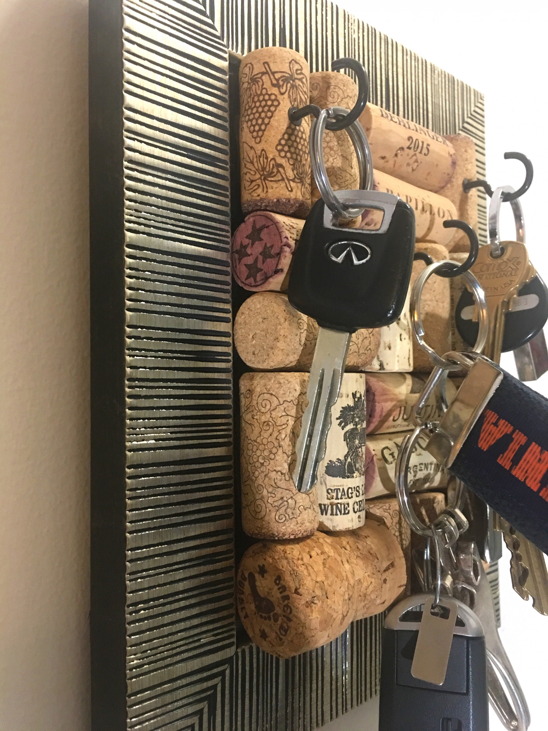 Wine Cork Key Holder Jewelry Organizer Wine Cork Board Etsy
