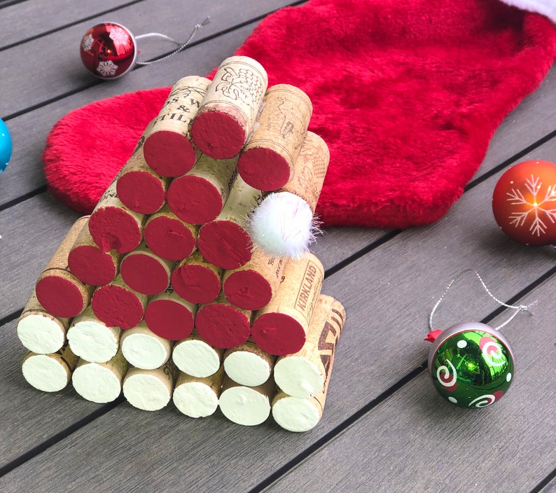 Wine Cork Santa Hat Etsy