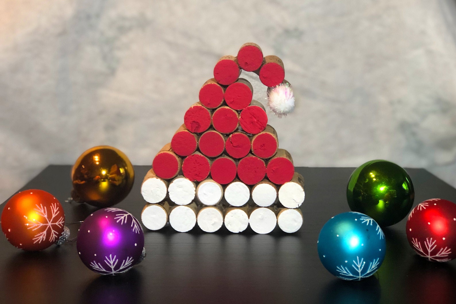 Wine Cork Santa Hat Etsy