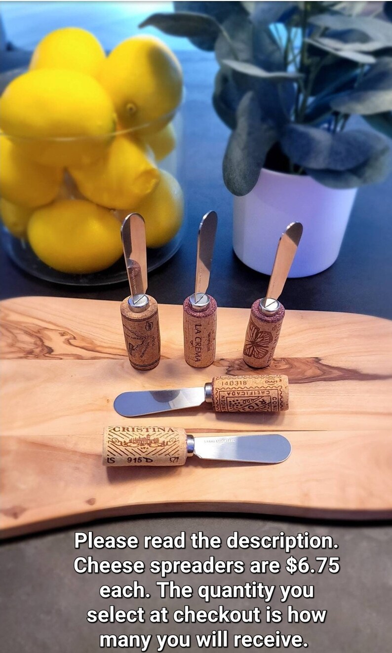 Individual Wine Cork Cheese Spreader Vineyard Wedding Favor Etsy
