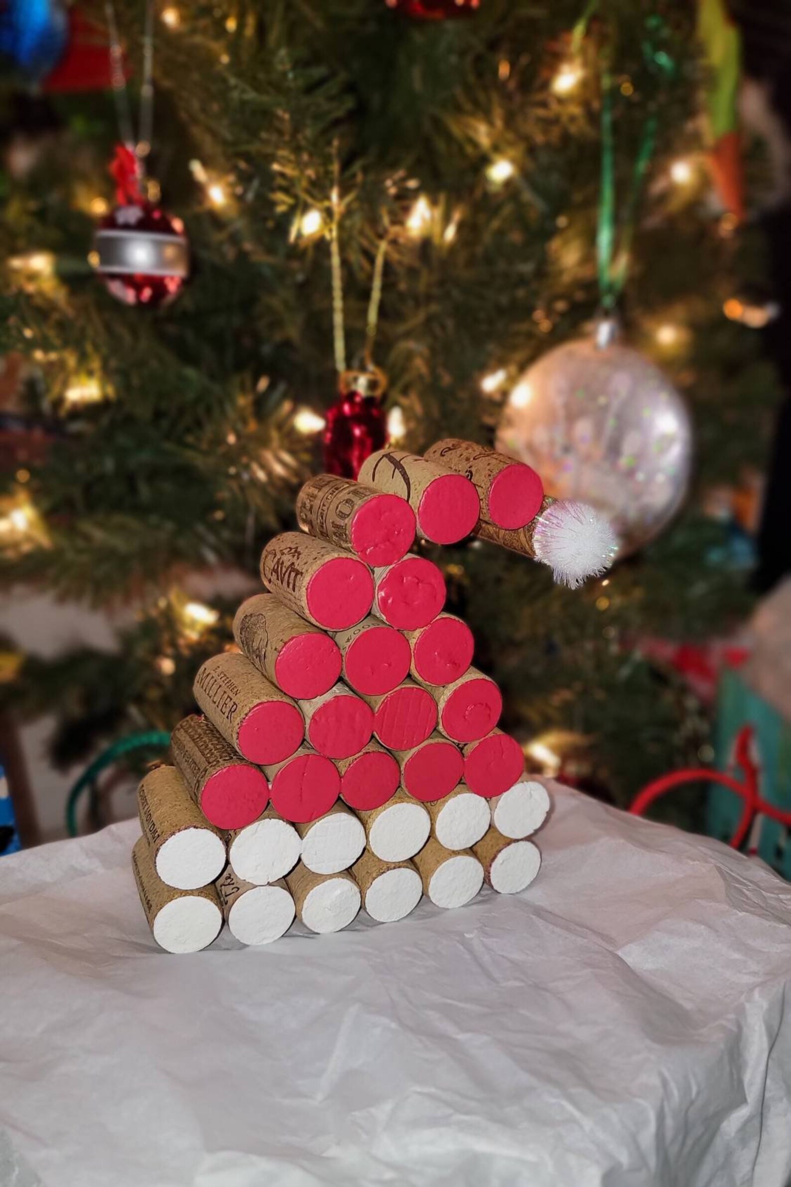 Wine Cork Santa Hat Etsy