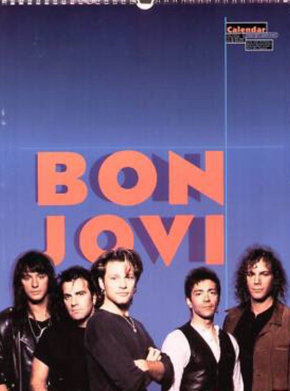 Bon Jovi 1995 Kalendarz Etsy kalendarz 1995