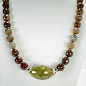 SALE...Faceted Agate Pendant, Agate Beads, Czech Beads, All Sterling Silver, Small, Leaver Back Earrings, Stainless Steel Wire, Nylon Coated