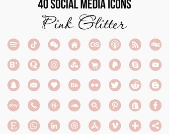 Pink Facebook Icon Etsy