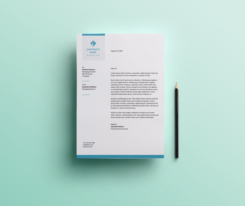 Microsoft Word Letter And A4 Sizes Triangle Business Corporate Etsy