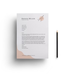 Circle Initial Script Name Microsoft Word Letter and A4 Sizes Personal Business Letterhead Template, Instant Download Template, L029