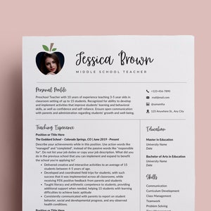 Teacher Resume, Teacher Resume Template, Elementary Teacher Resume, College Resume Template, High School Resume Template, R009