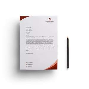 Plantilla de membrete corporativo de Microsoft Word Letter y A4 tamaños Curves Business, Plantilla de descarga instantánea, Membrete moderno L010