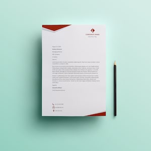 Carta de Microsoft Word y plantilla de membrete corporativo empresarial de tamaños A4, plantilla de descarga instantánea, membrete moderno, L012