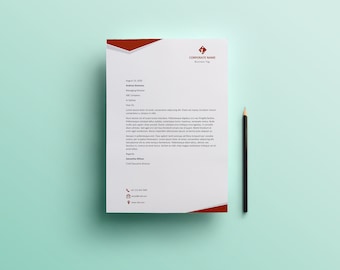Carta de Microsoft Word y plantilla de membrete corporativo empresarial de tamaños A4, plantilla de descarga instantánea, membrete moderno, L012